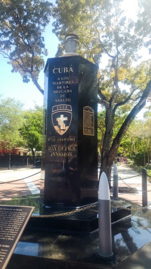 The Bay of Pigs marble monument in Little Havana Miami.