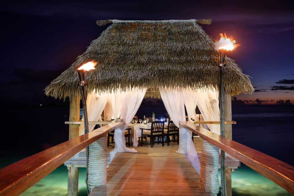 Fiji Private Jetty Dinner in Malolo Overwater Bungalow Resort