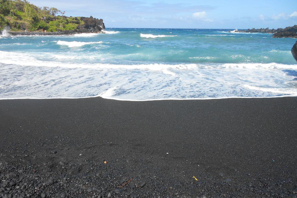 Black sand beach in Papeete.