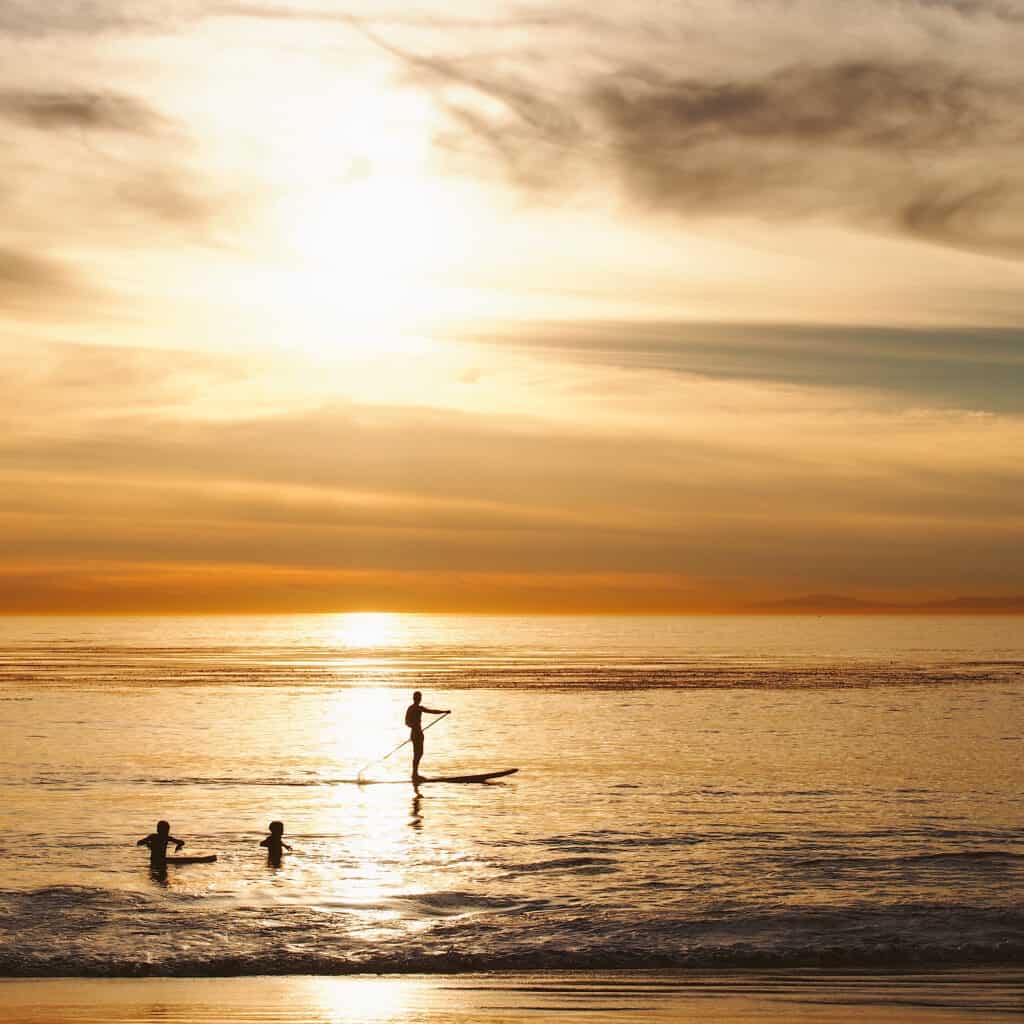 Hotels on the water in Laguna offer fantastic views of the sunsetting over the Pacific Ocean.
