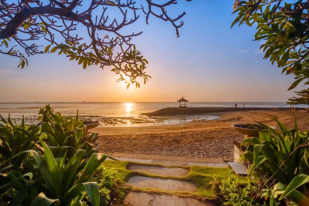 beach in Bali at sunset