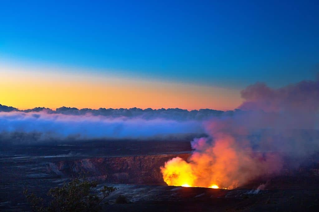 Hawaii Volcanoes National Park at sunset
