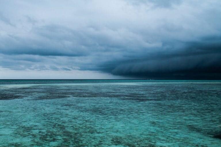 Raining over the ocean maldives