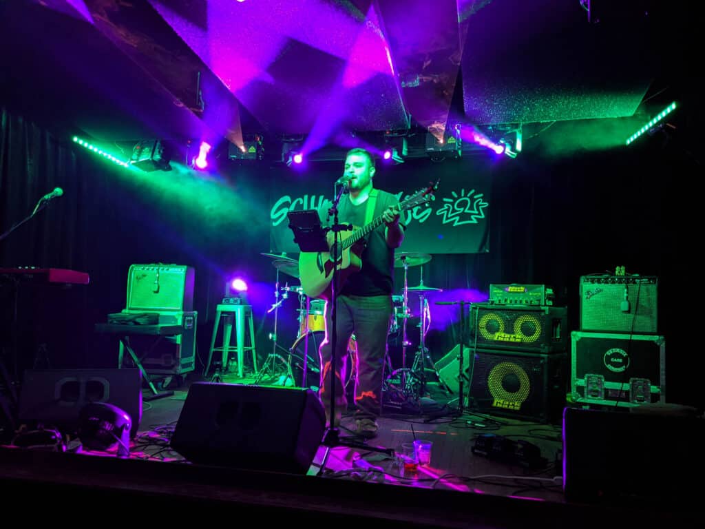 Mike performing at Schmiggity's in downtown Steamboat Springs.
