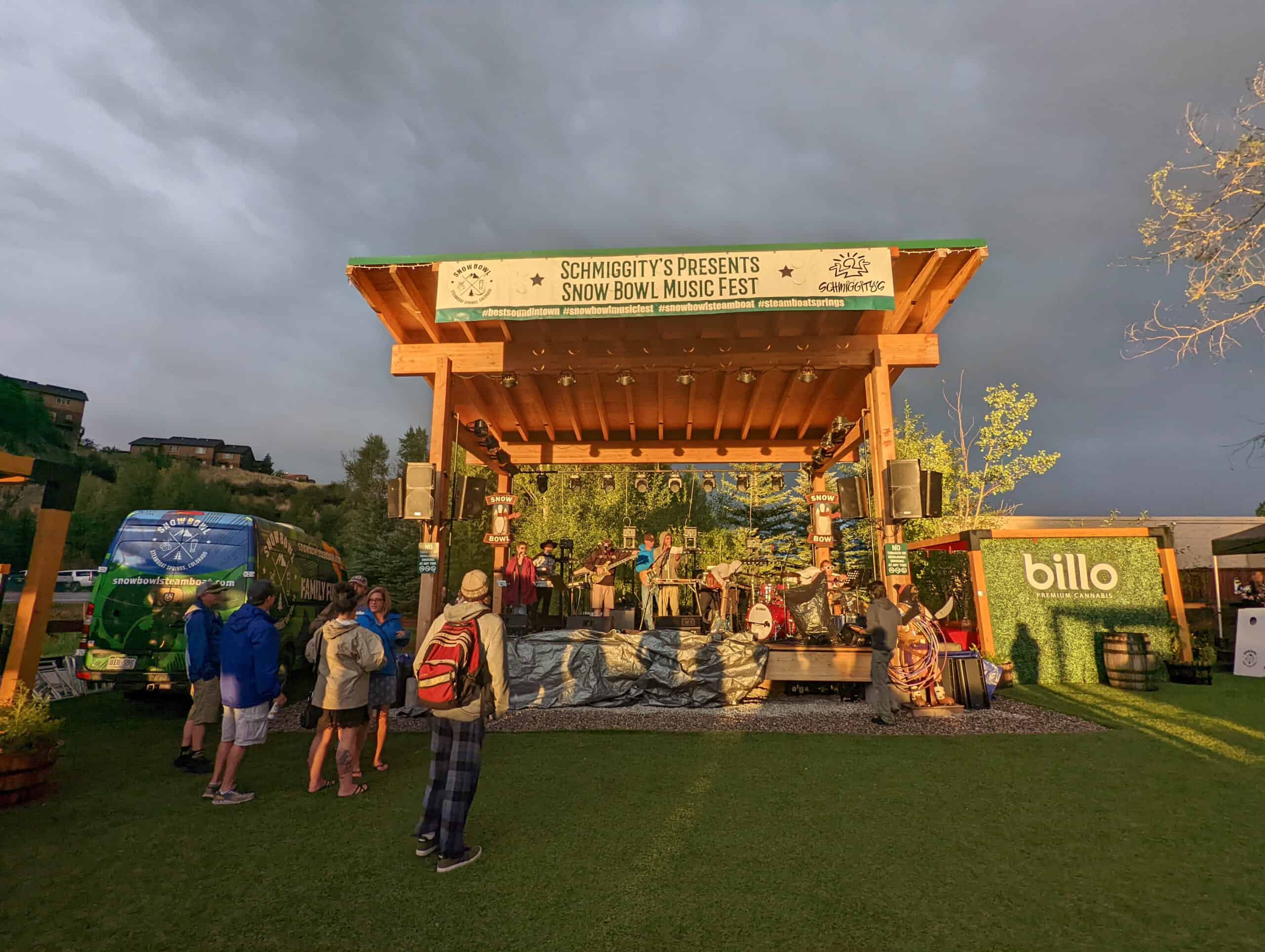 A view of a music stage for Snow Bowl Music Fest at Snow Bowl.
