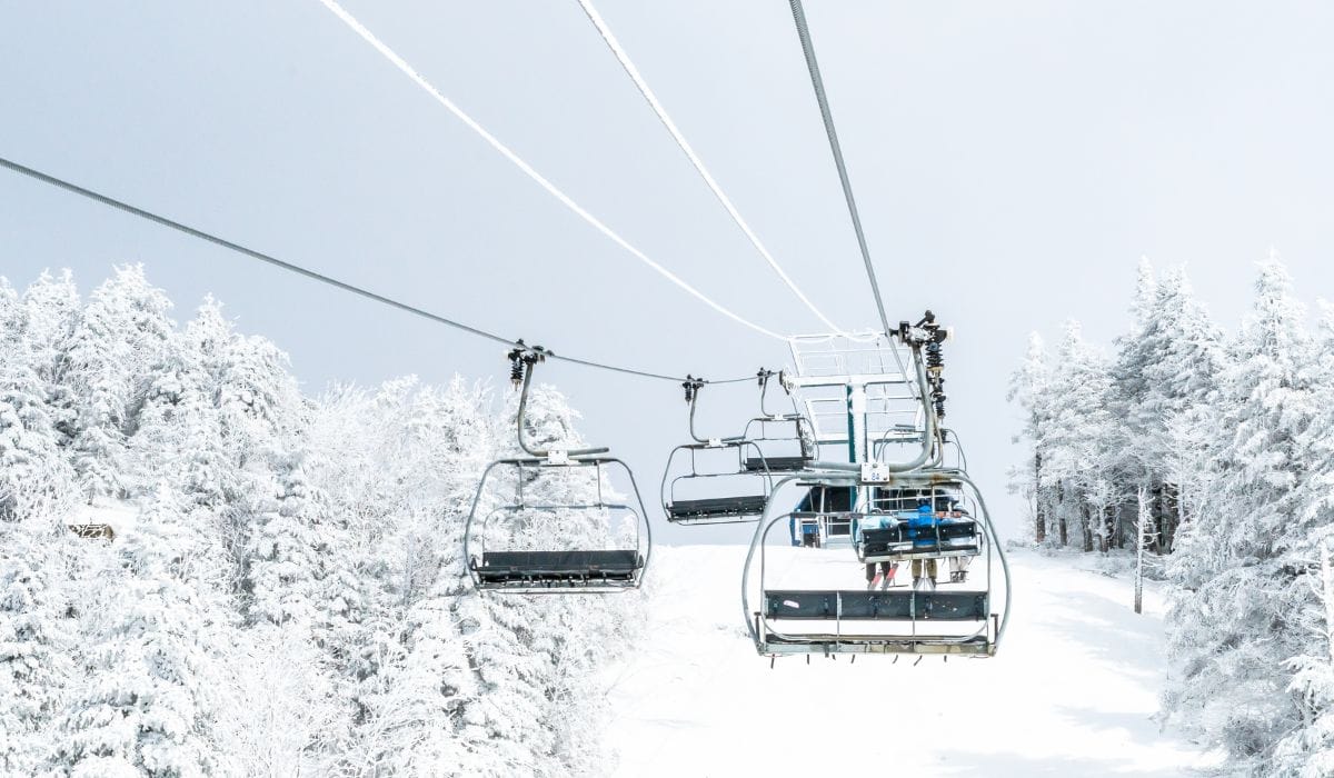 cable cars in ski resort