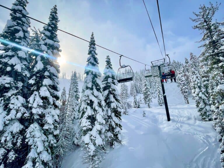 cable cars at ski resort