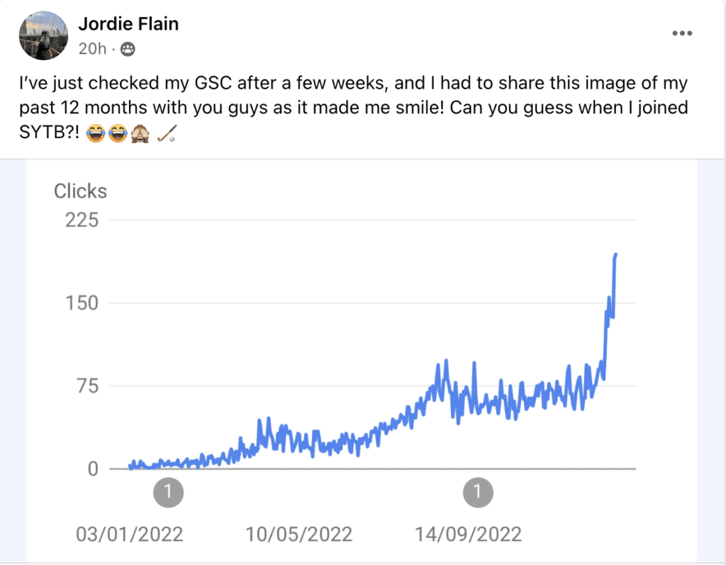 Student testimonial for Scale Your Travel Blog.