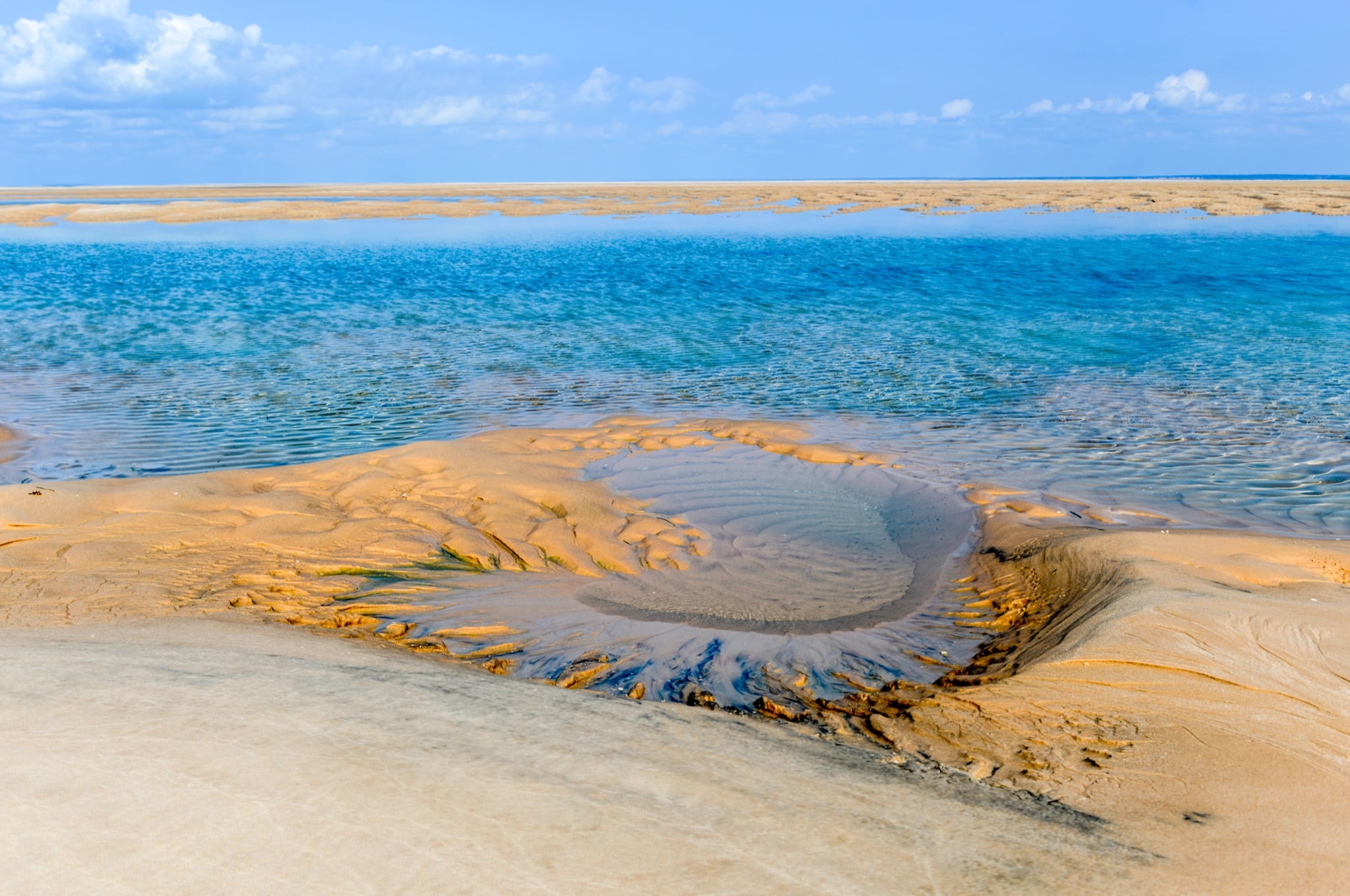 White sand and turquoise water at Magaruque Island, Bazaruto Archipelago, Mozambique