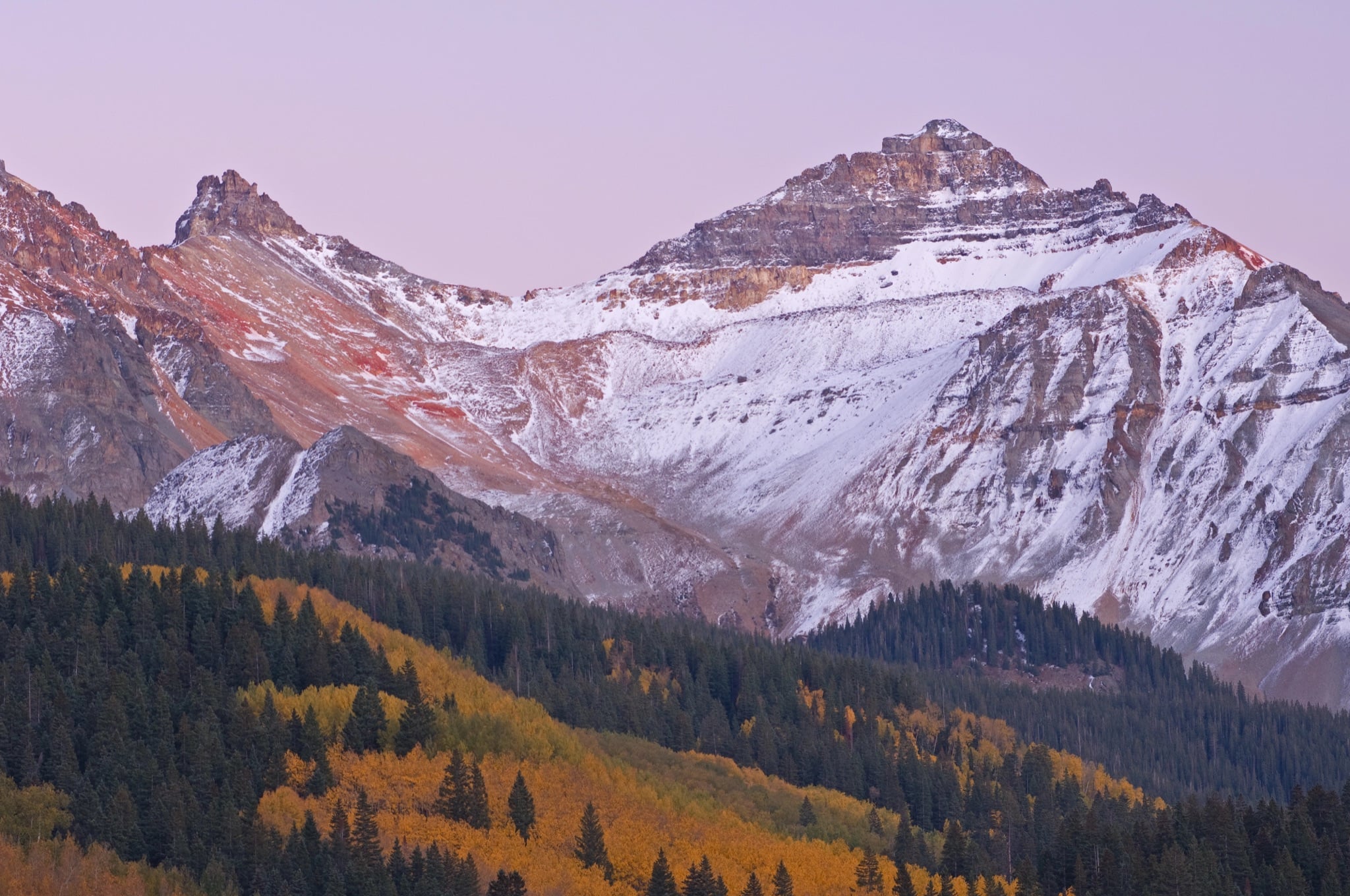 Sunset light on the San Juan Mountains near Lizard Head Pass